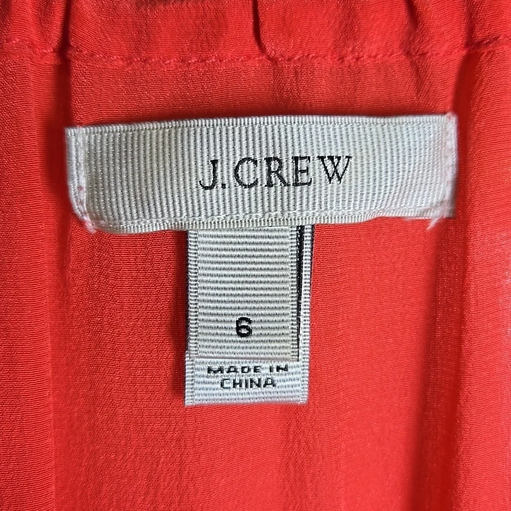 J. Crew Washable Silk Sleeveless A-Line Lined Chiffon Coral Maxi Dress NWOT